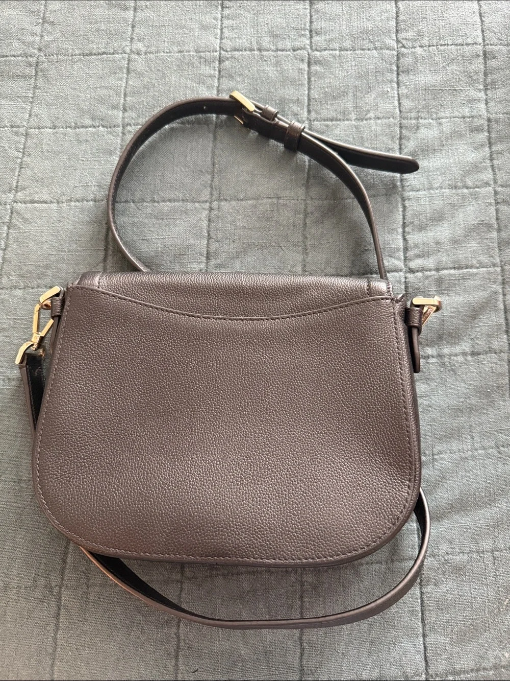 kate spade Brown Pebbled Leather Crossbody with Gold Hardware